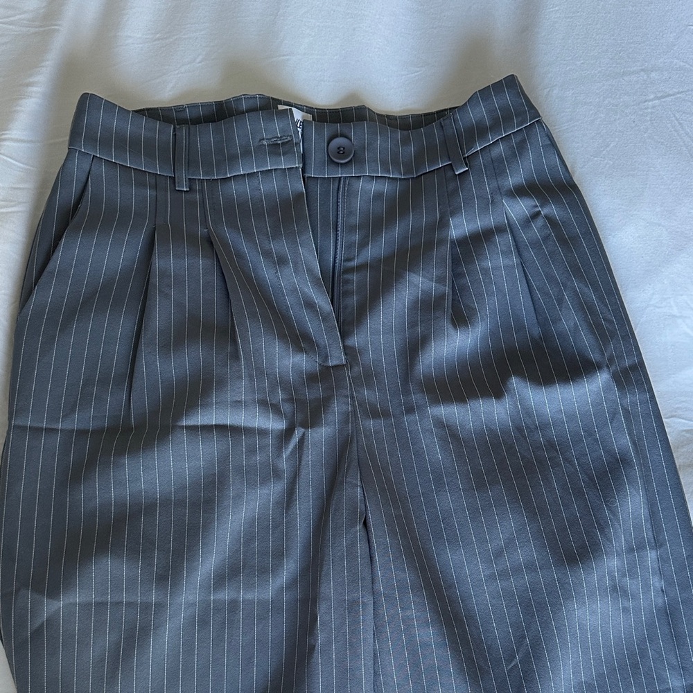 Princess Polly Gray Pinstripe Trousers